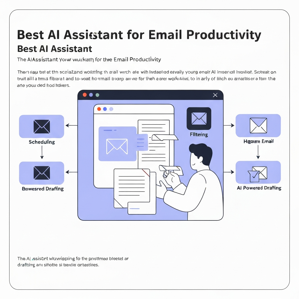 Illustration of the best AI assistant streamlining inbox management for peak productivity.