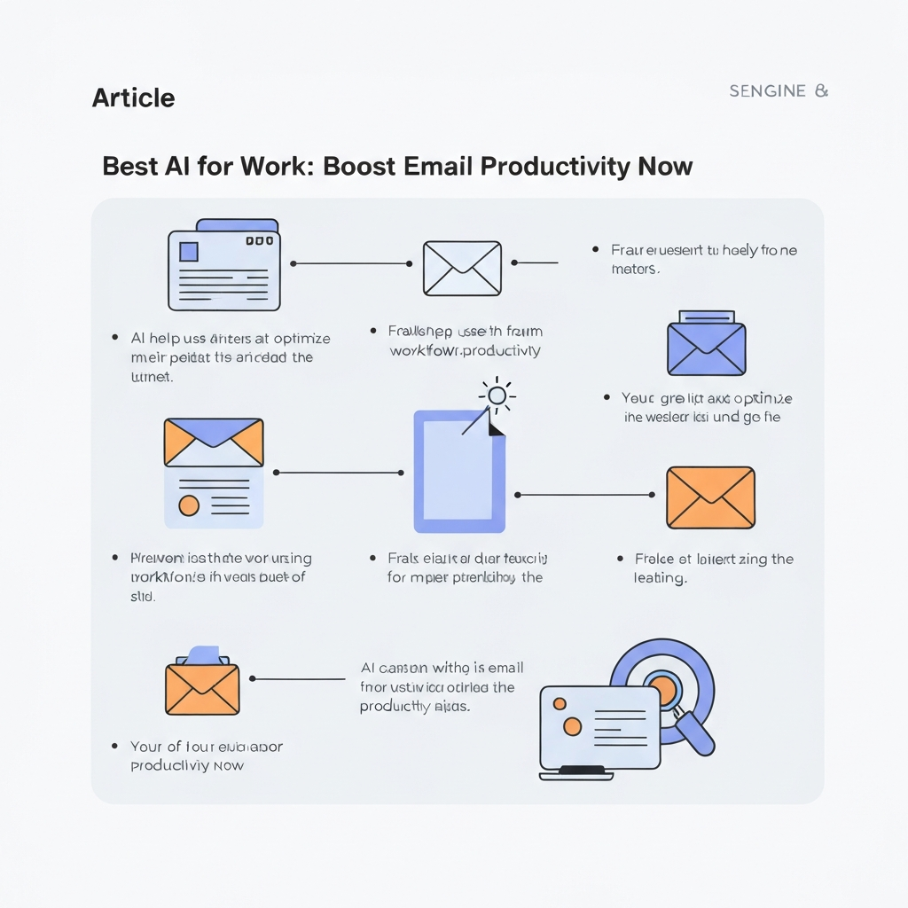 Best AI for Work illustration showing automated email sorting and productivity gains.