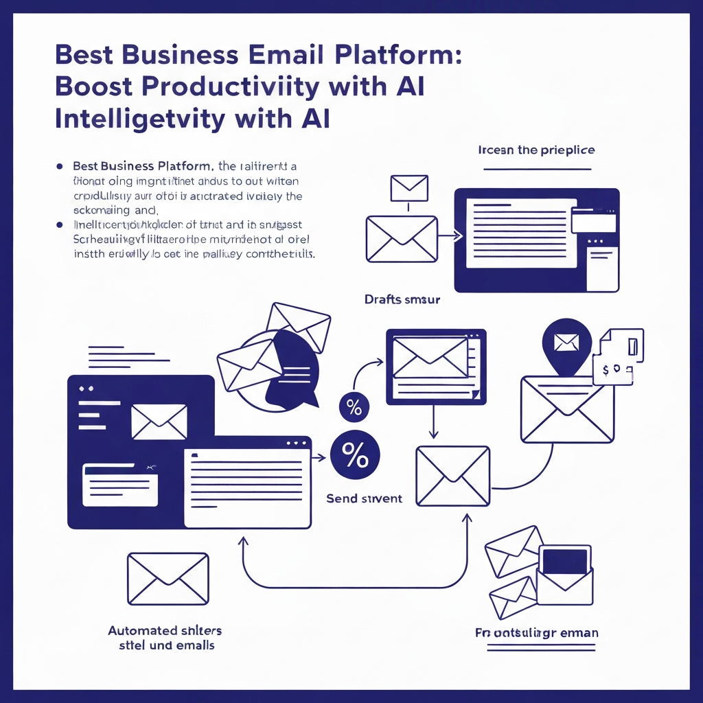 Illustration showing AI enhancing productivity on the best business email platform.
