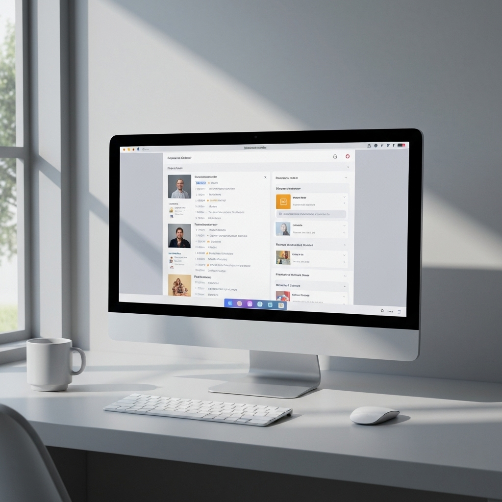 Modern illustration of efficient email management using AI, showcasing best email practices for productivity.