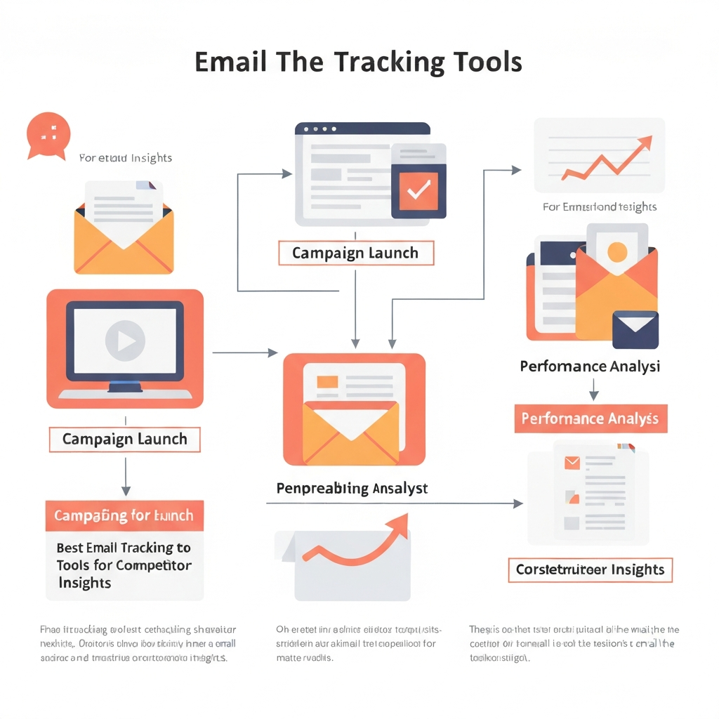 Illustration explaining how email tracking tools provide competitor insights and sales analytics.