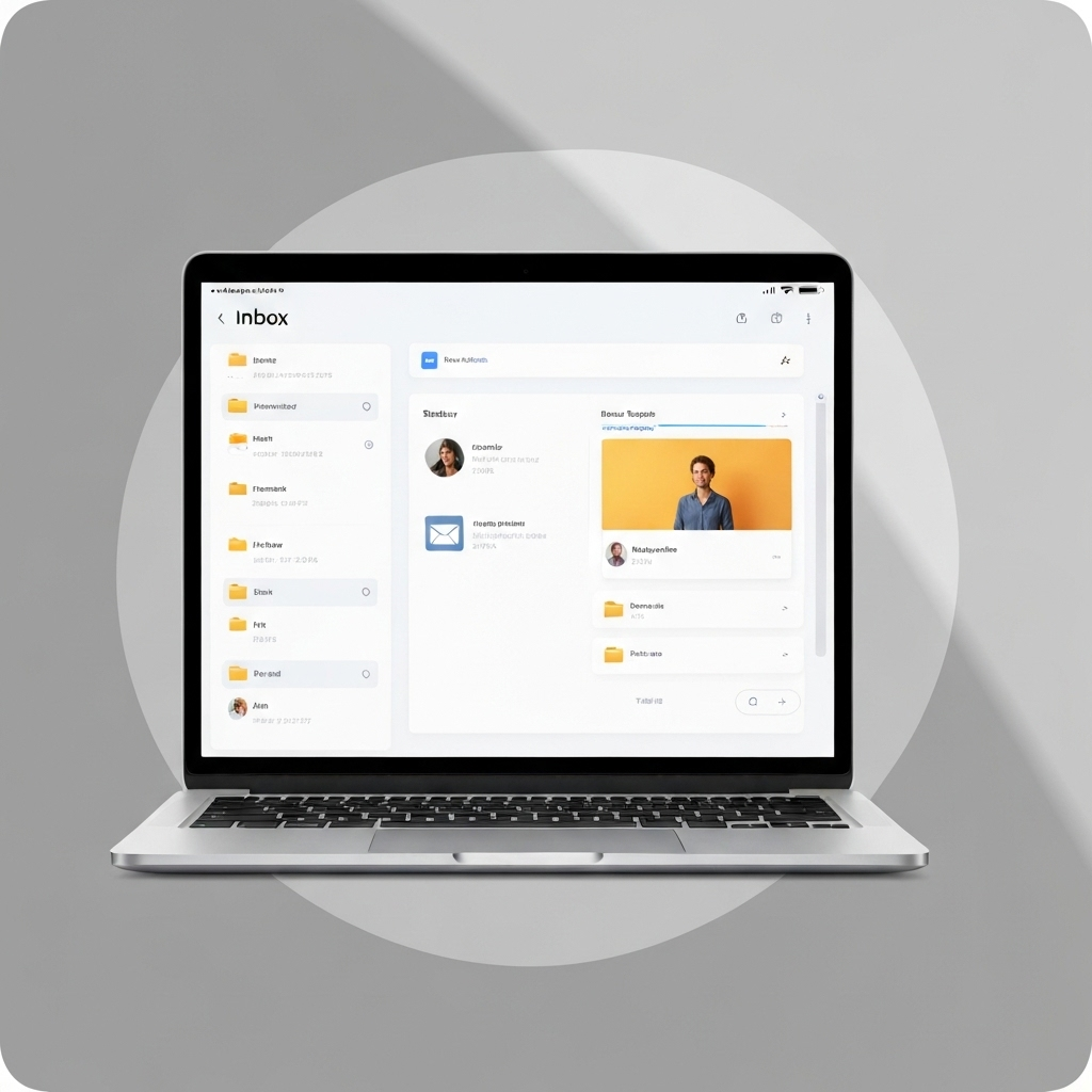 Modern inbox app interface enhancing business productivity and email organization.