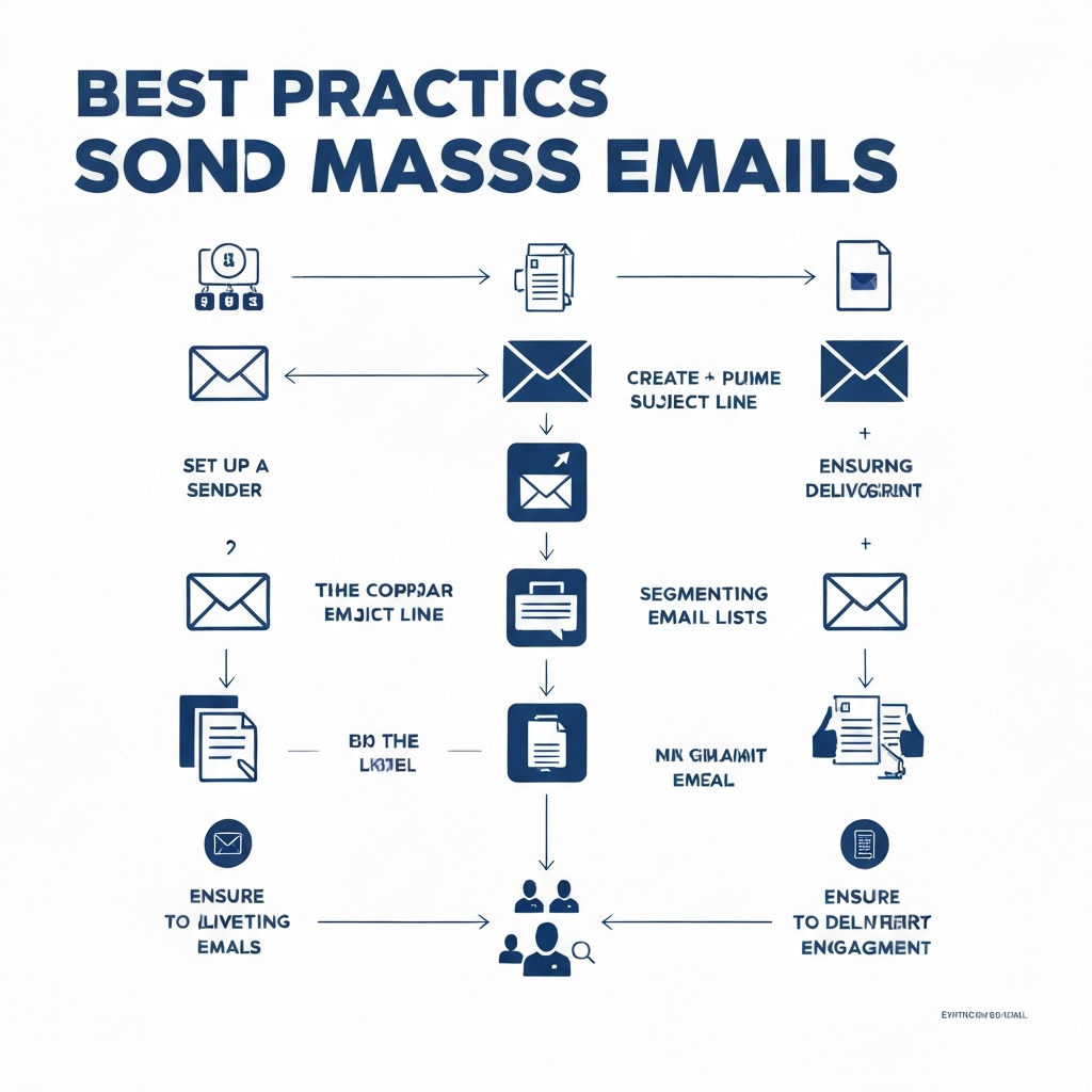 Illustration of the best way to send mass email using organized digital tools for effective campaigns.