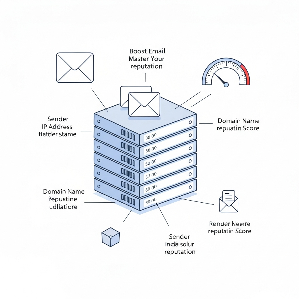 Clear illustration explaining the importance of email sender reputation for email deliverability and inbox placement.
