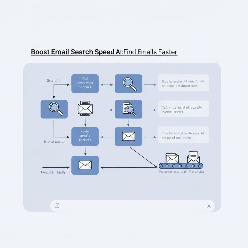 AI illustration demonstrating how to boost email search speed for instant retrieval.
