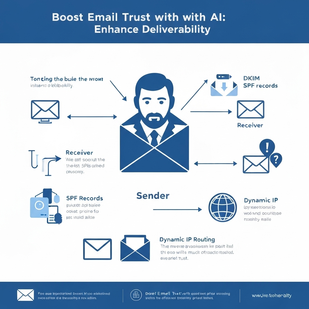 AI illustration: Enhancing email trust & deliverability for better communication.