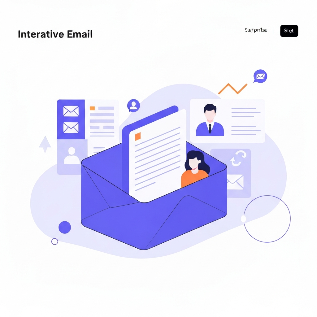 Modern illustration of interactive email elements enhancing user engagement and dynamic content.