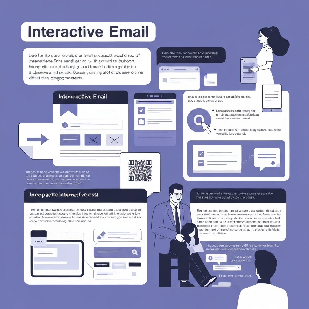 Illustration showing interactive email features that boost customer engagement.