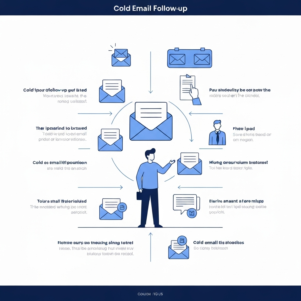 Minimalist illustration explaining smart cold email followup for increased response rates and sales.