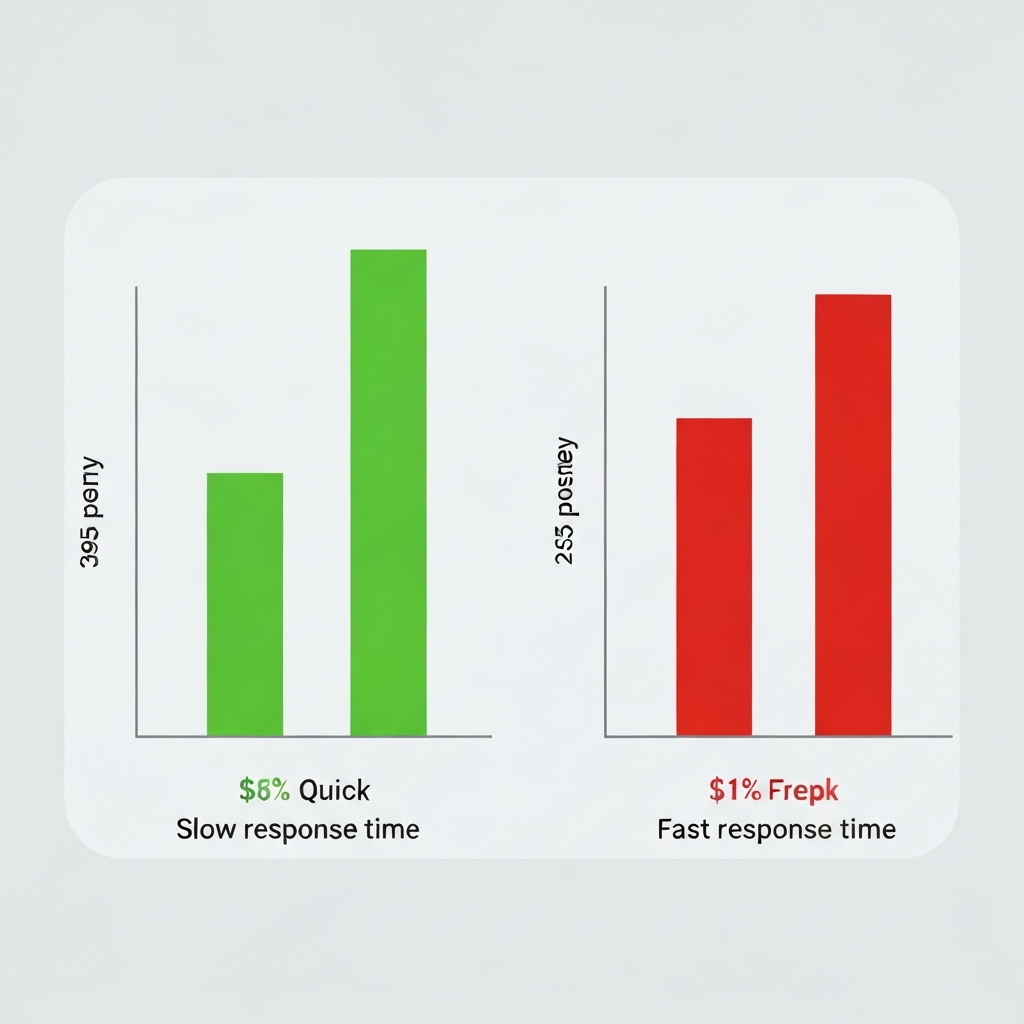 Fast sales reply speed: A modern graphic showing improved customer engagement and sales productivity.