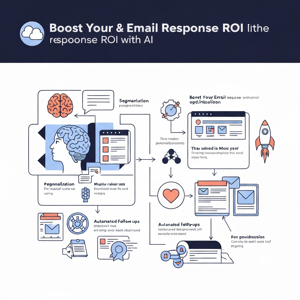 Illustration of AI improving email response ROI via smart inbox and faster replies.