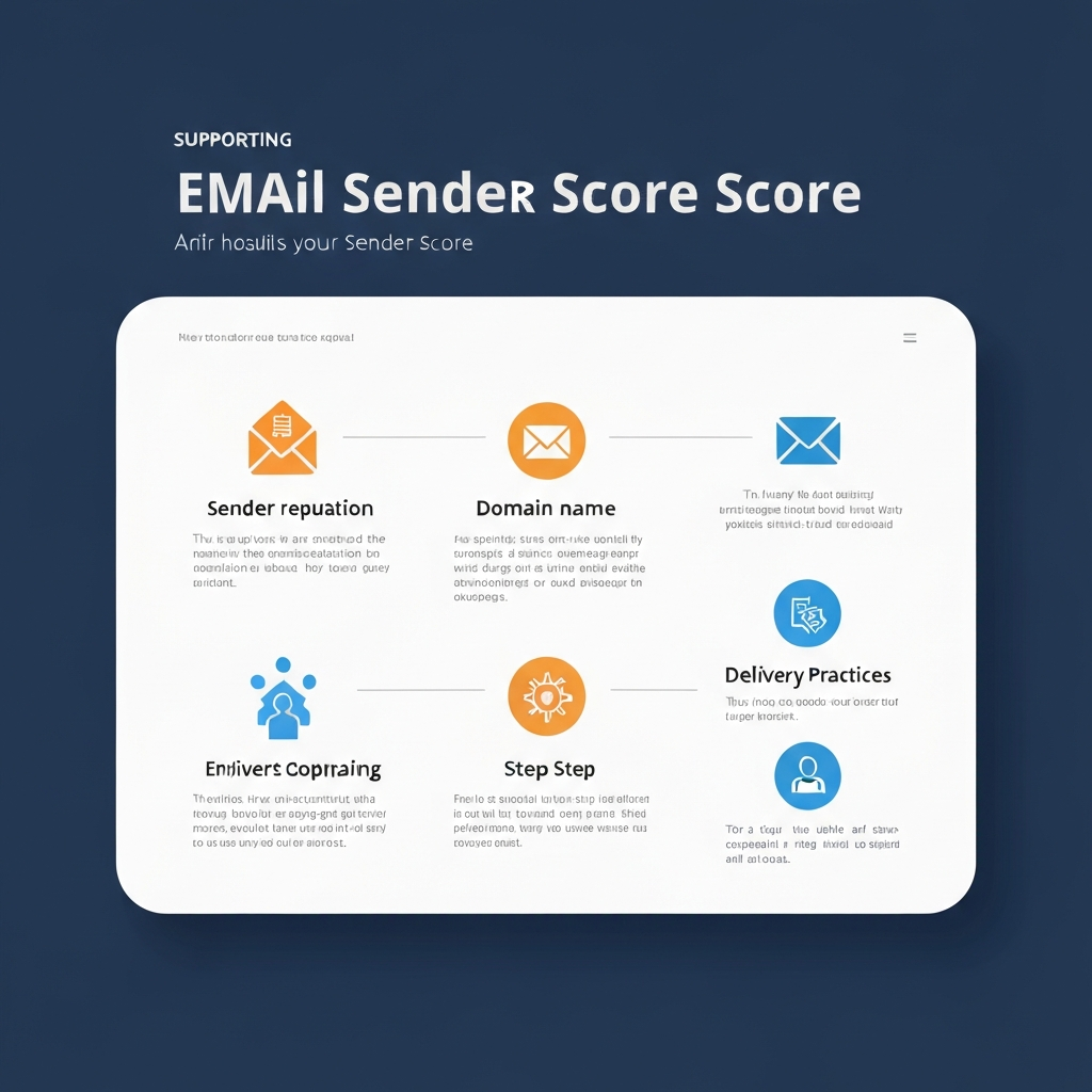 Modern illustration of AI boosting email sender score for enhanced inbox management.