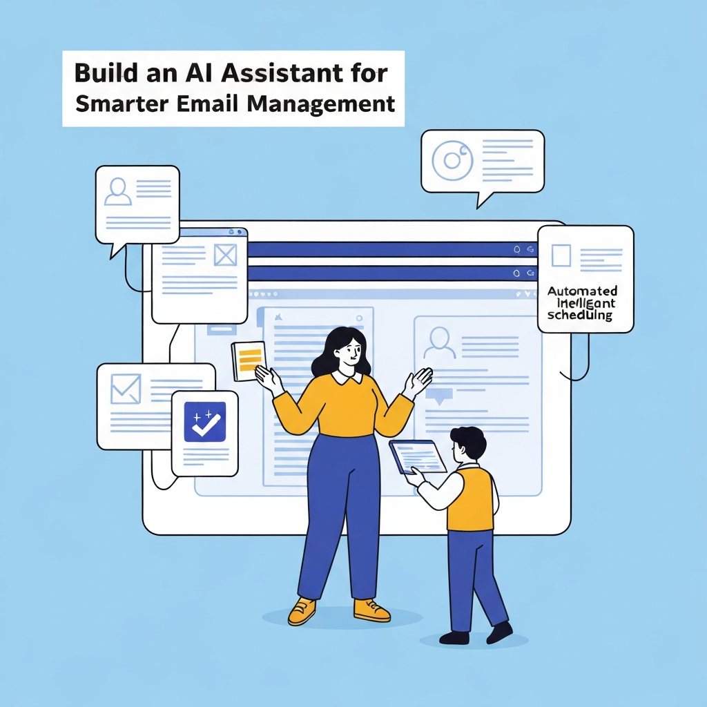 Illustration of how to build an AI assistant for smarter email management and automation.