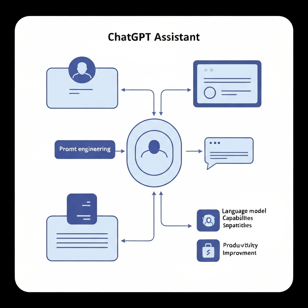 Illustration of ChatGPT assistant for efficient email management and productivity.