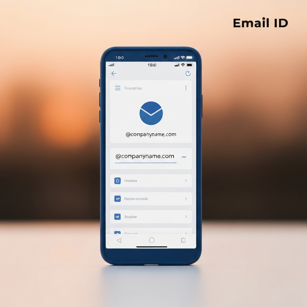 Modern graphic illustrating a professional email id, essential for business credibility and a strong email identity.