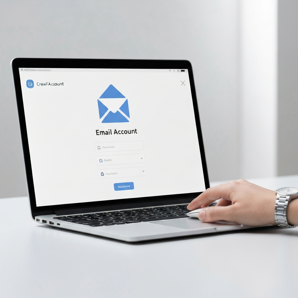 Modern illustration guiding you to create an email account for your digital identity.