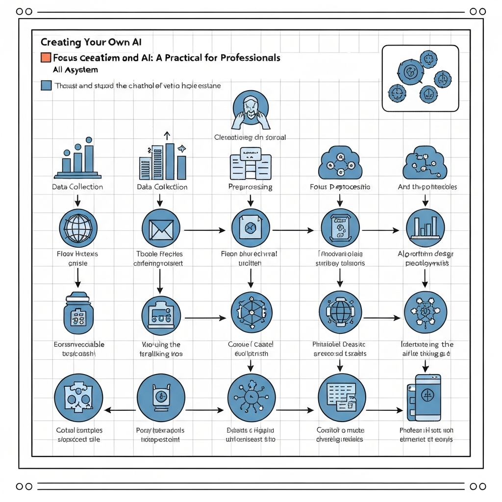 Illustration explaining the concept of creating your own AI, focusing on development and custom models.