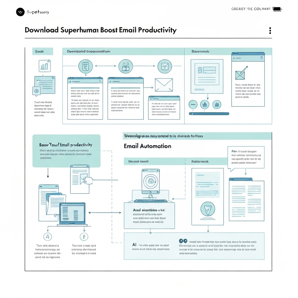 Download Superhuman illustration showing enhanced email productivity and organization.