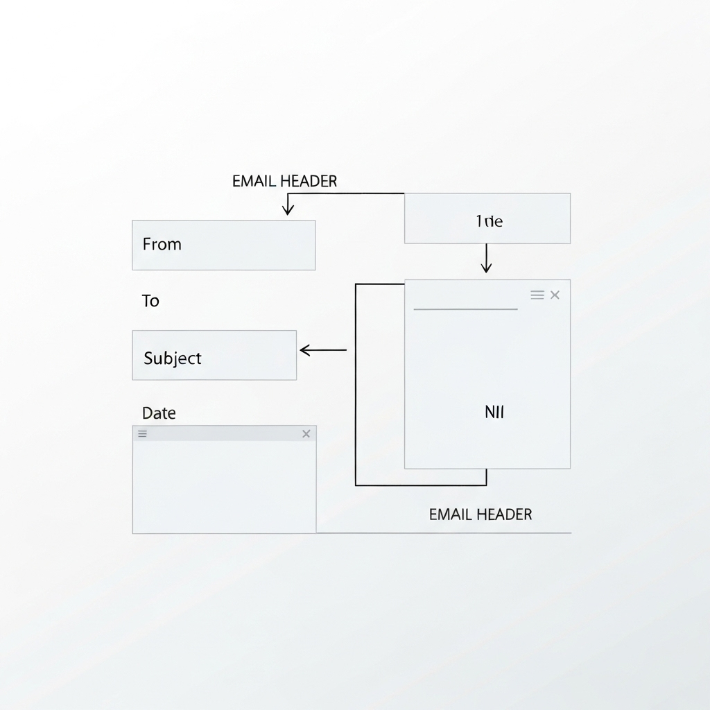 Modern visualization of an email headers analyzer providing insights into email deliverability and security.