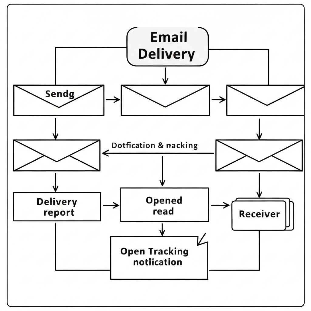 Modern graphic visualizing email open tracking for competitor intelligence insights.