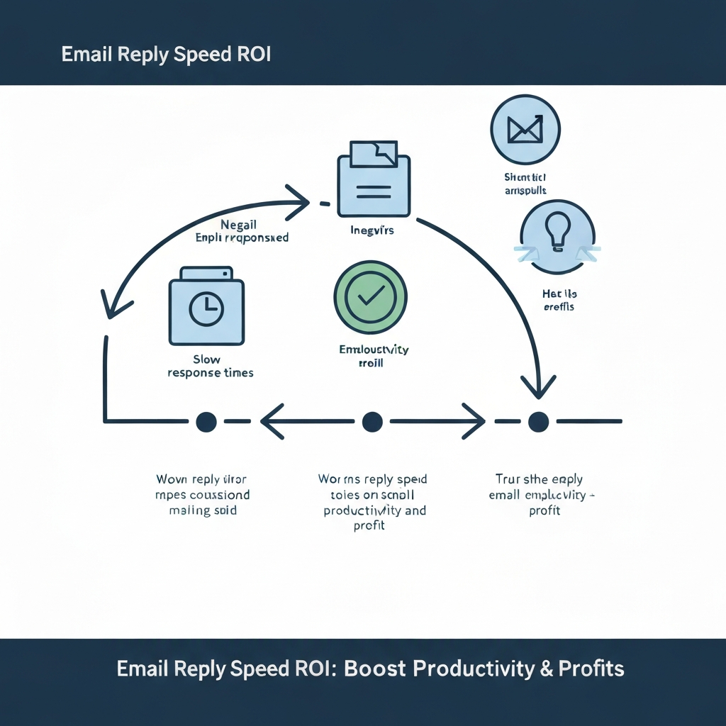 Visualizing email reply speed ROI: Faster responses boost productivity and business profits.