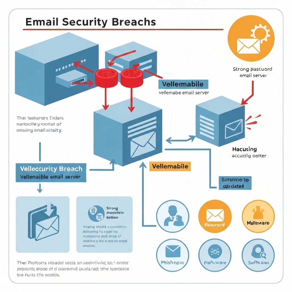 Minimalist illustration of an email security breach, showing data protection concepts.
