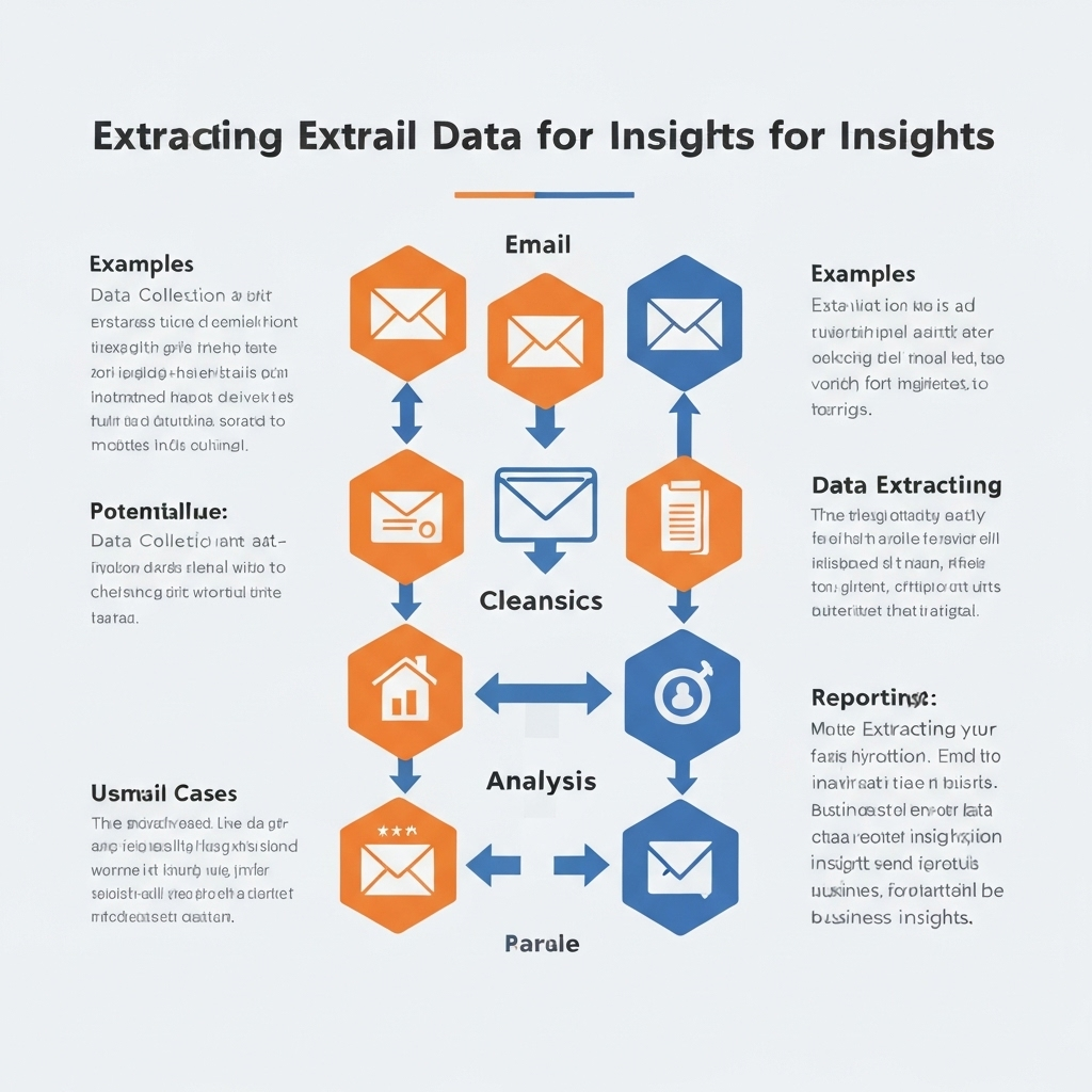 Clean, modern graphic illustrating how to extract email data for insights and boost productivity.