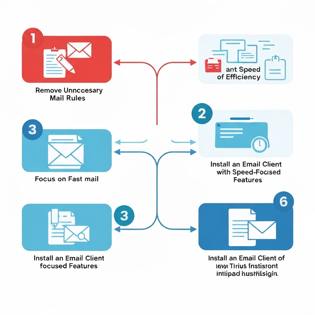 Illustration of fast mail concepts: boosting email speed and efficiency with AI and automation.