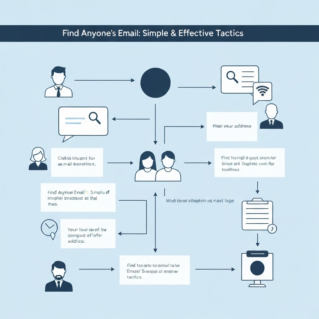 Illustration explaining simple tactics to find email addresses for effective email lookup and lead generation.