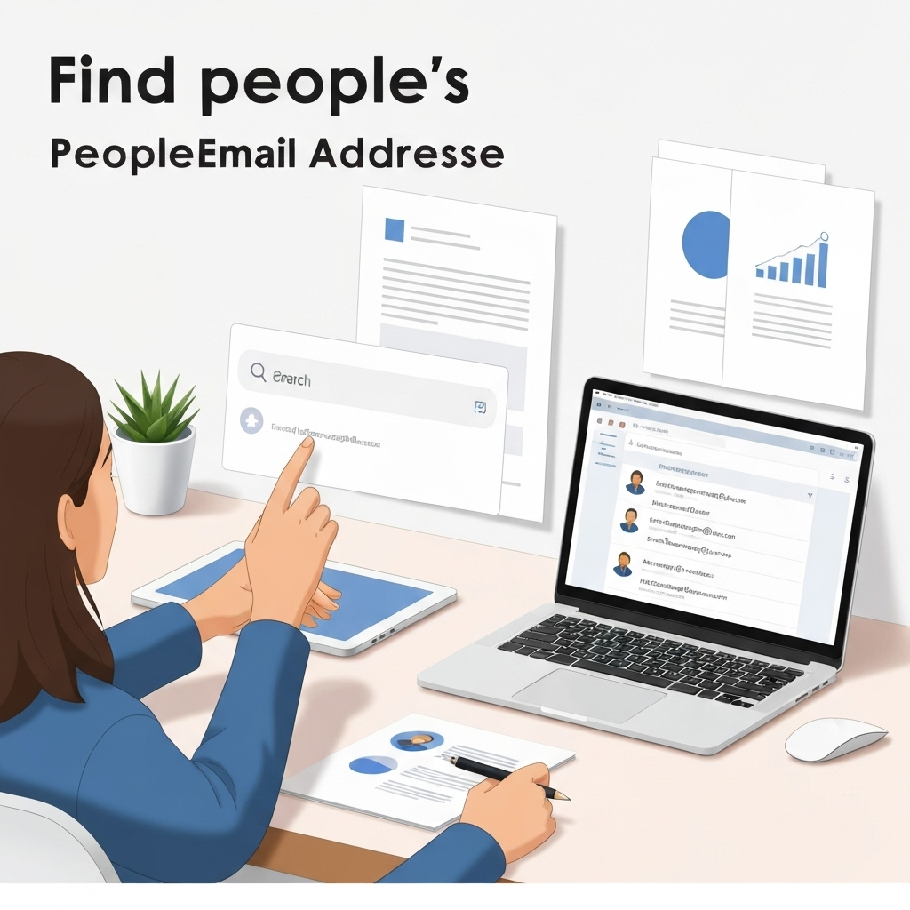 Modern illustration for finding people's email addresses for effective sales outreach.