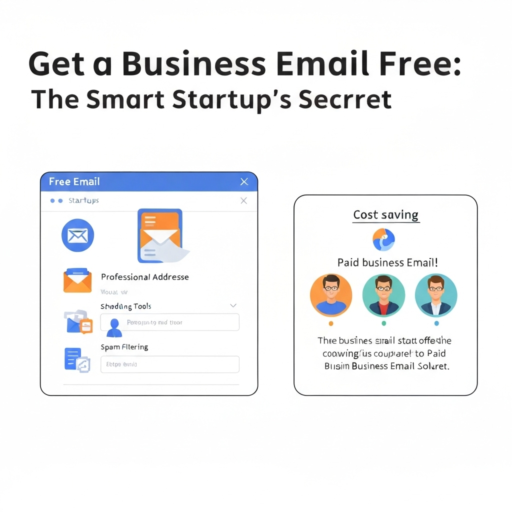 Get a business email free: Minimalist illustration for startups & entrepreneurs.