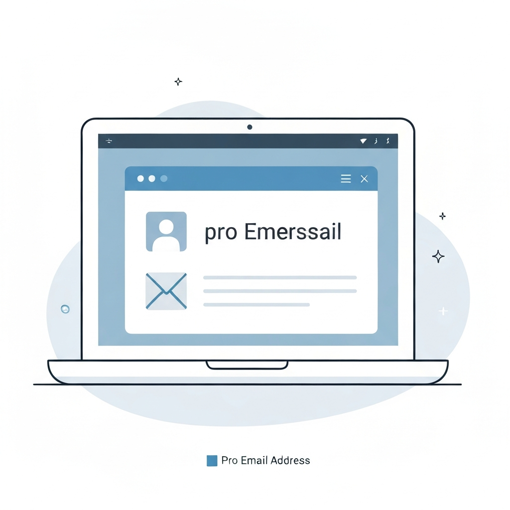 Modern graphic illustrating a pro email address setup, essential for professional branding and business growth.