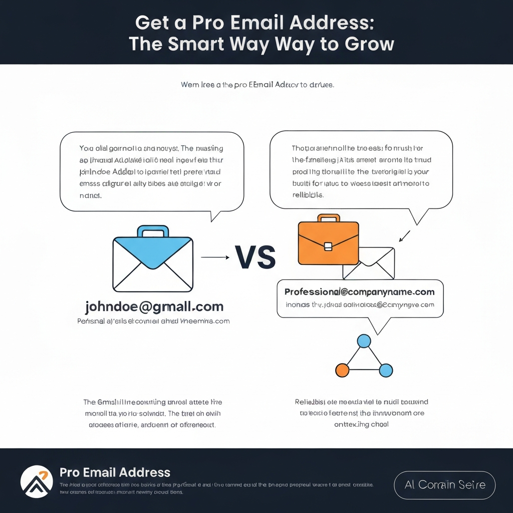 Professional illustration of a pro email address, highlighting its importance for business growth and branding.