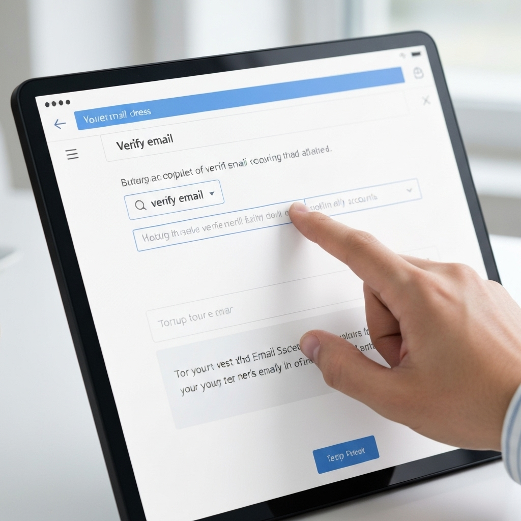 Modern graphic illustrating the quick steps to set up a new email address.