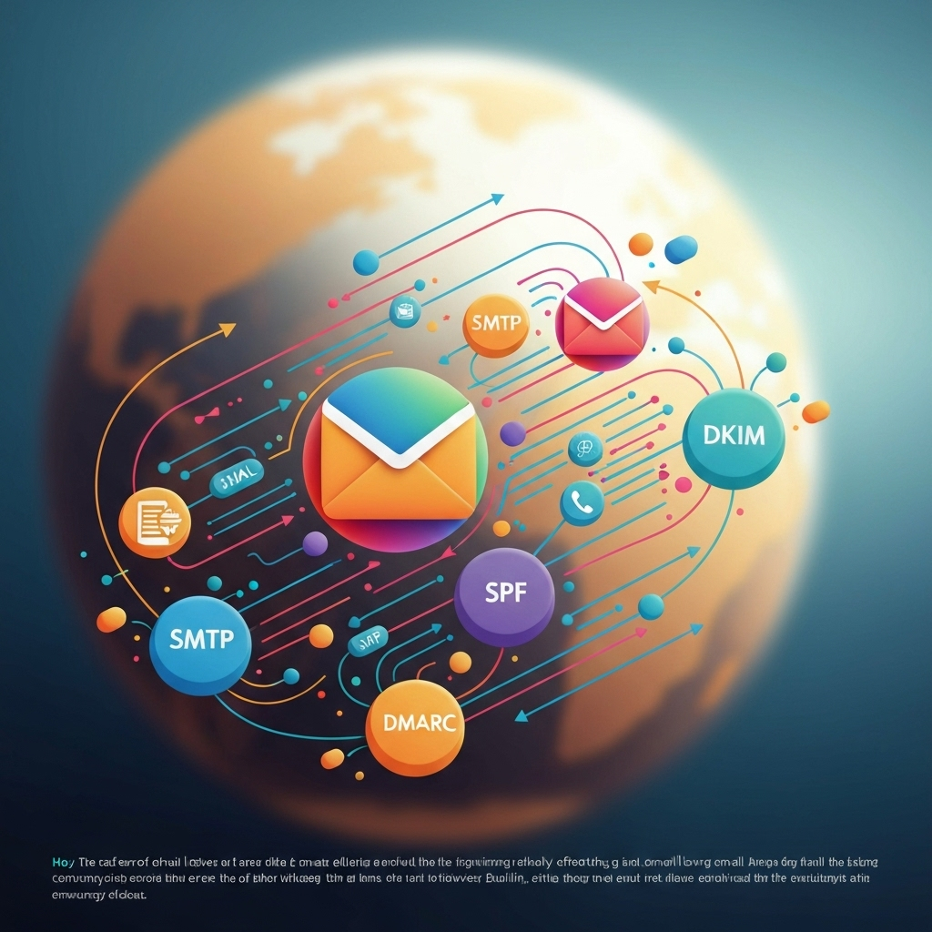 AI illustration guiding emails to improve email delivery and reach the inbox.