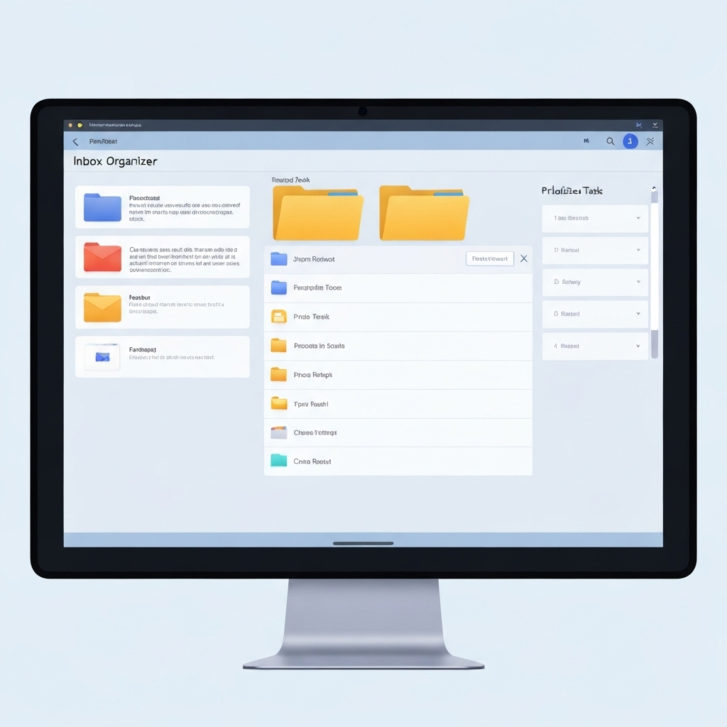 Modern inbox organizer interface demonstrating AI-powered email management and productivity.