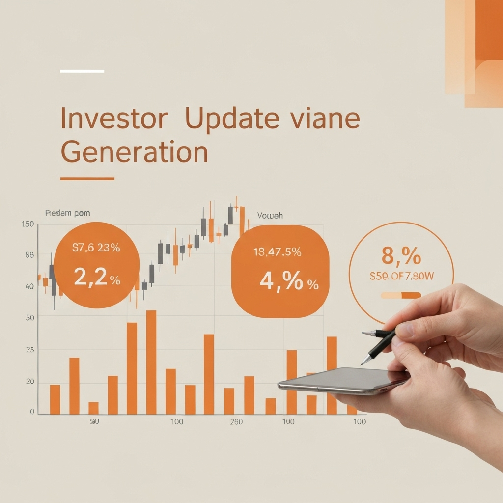 Modern visual representing AI-powered investor update generation and streamlined business reporting.