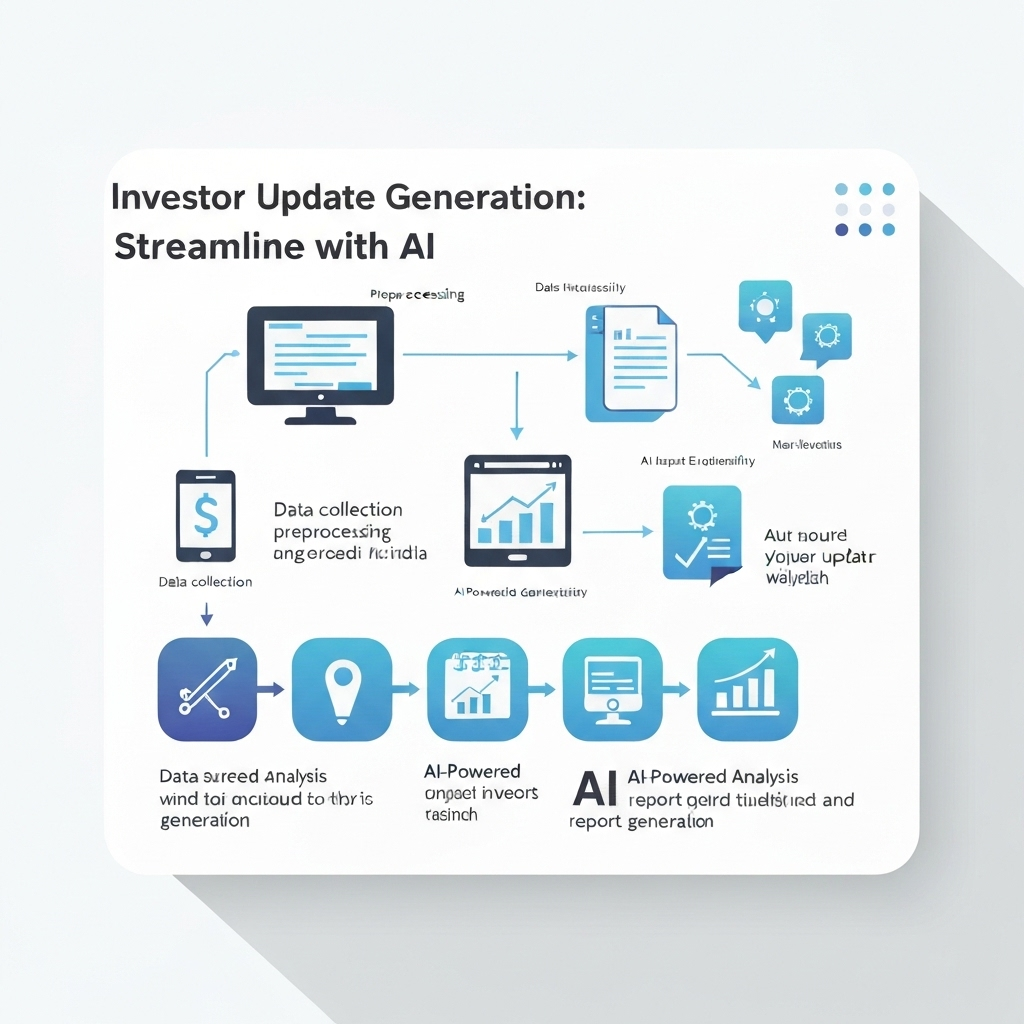 Streamlining investor update generation with AI: an educational illustration.
