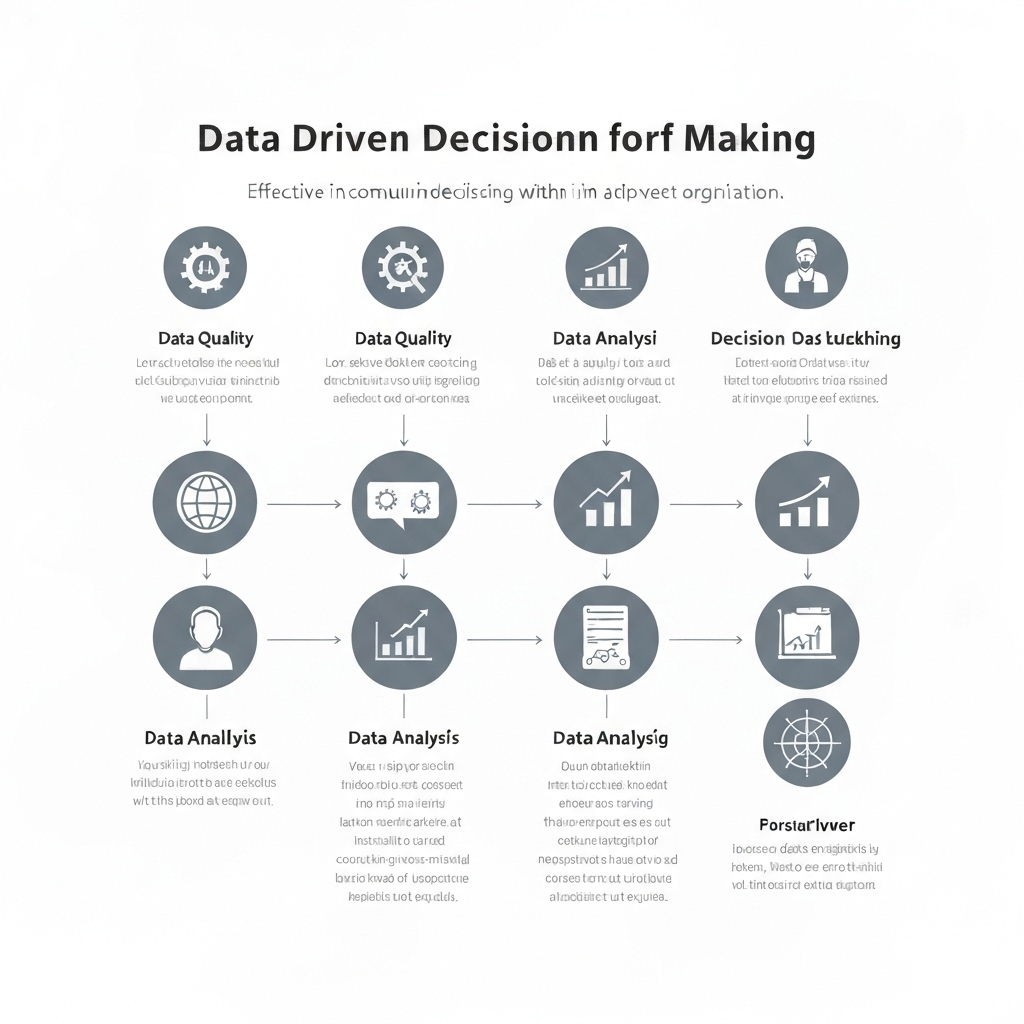 Leadership insights: Data-driven leadership and decision science illustration.