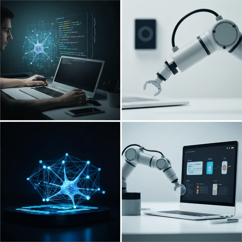 Modern graphic illustrating how to make your own AI assistant for smarter email automation.