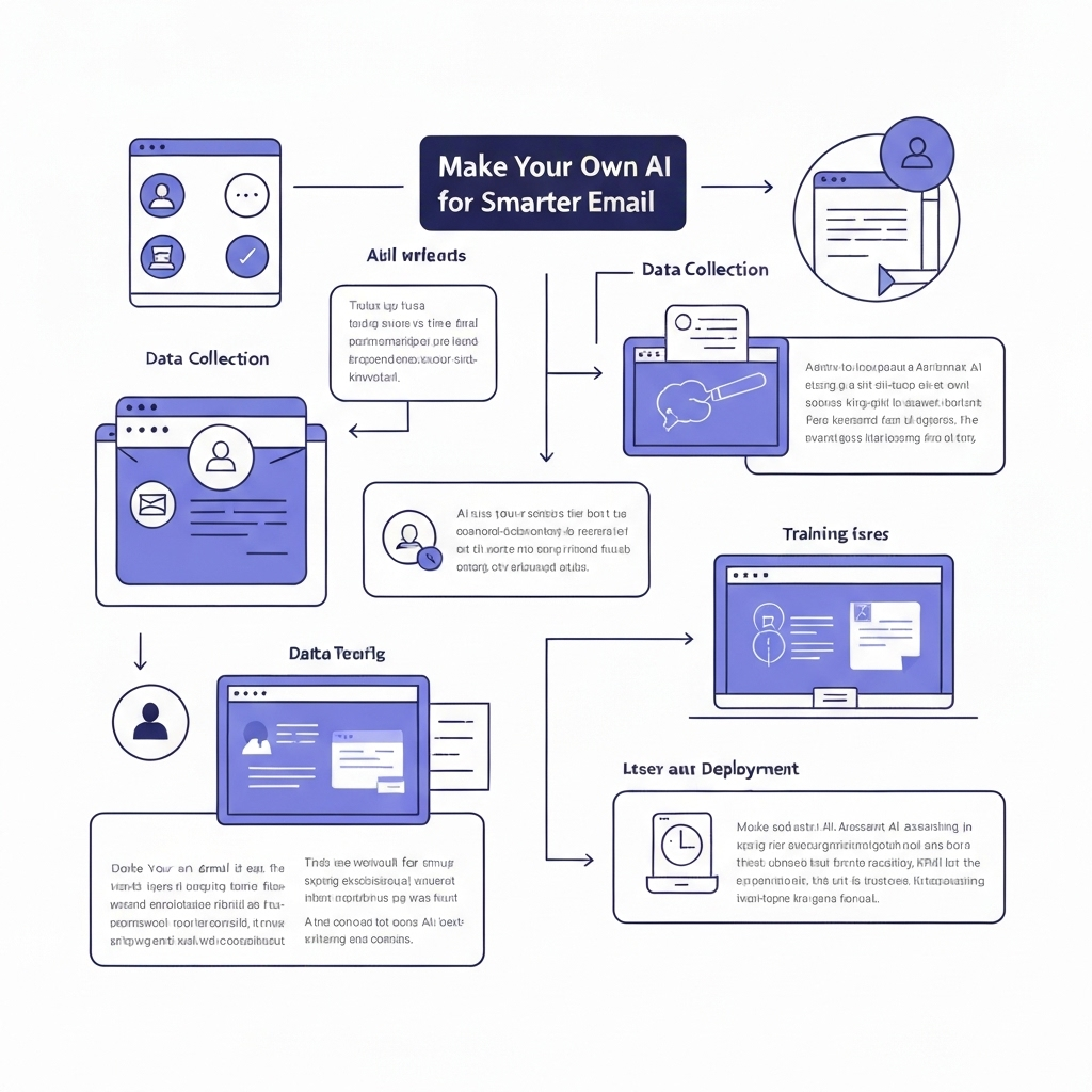 Make your own AI assistant for email: Illustration of custom AI tools for smarter inboxes.