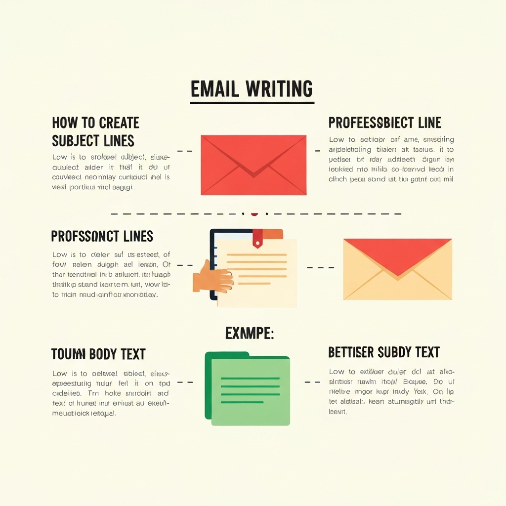 Illustration: AI improves professional email writing, boosting productivity and communication.