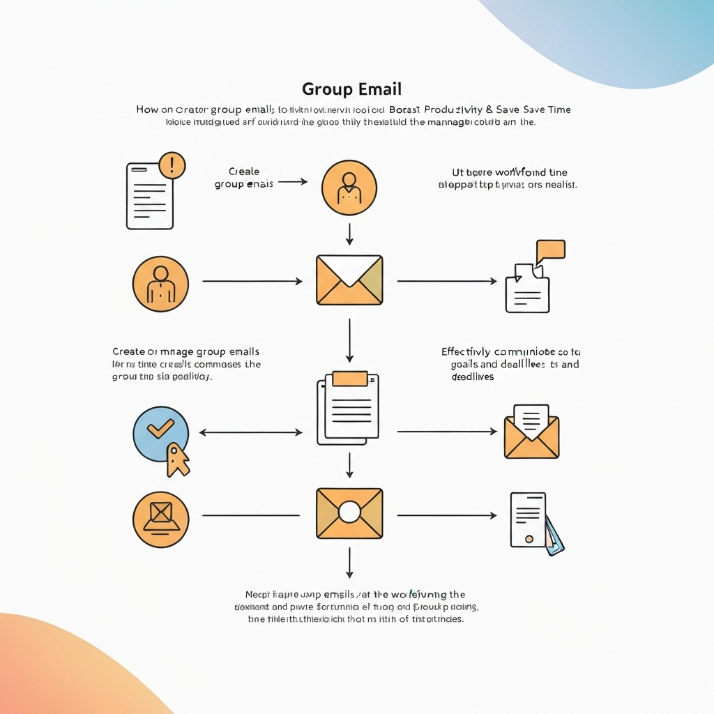 Illustration demonstrating efficient group email management and communication for boosted productivity.