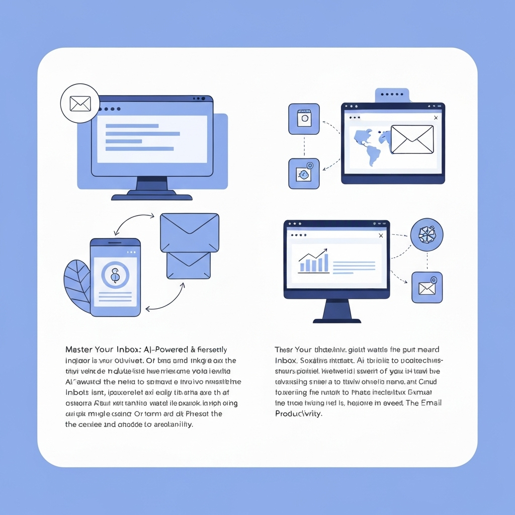 Illustration: AI email assistant smartly organizes inbox, reducing overload and boosting productivity.