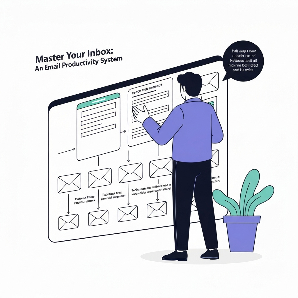 Illustration of an effective email productivity system for streamlined inbox organization and efficiency.