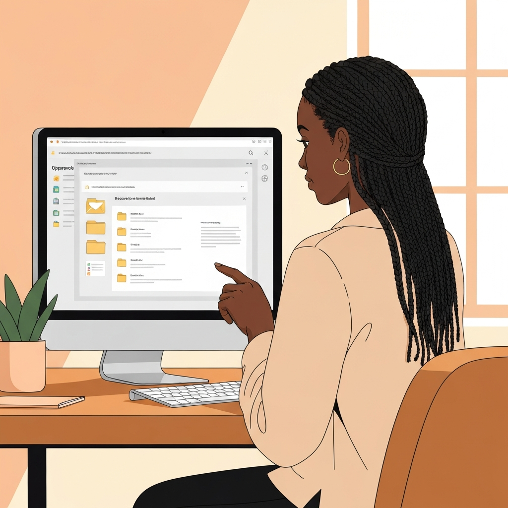 Modern graphic illustrating how to effectively manage my inbox and organize emails.
