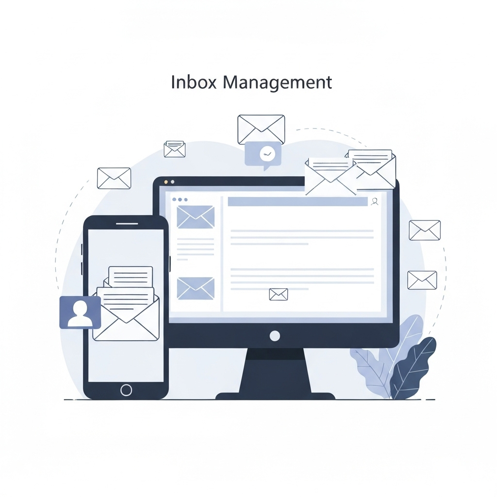 Modern visual for mastering inbox management and achieving email organization.