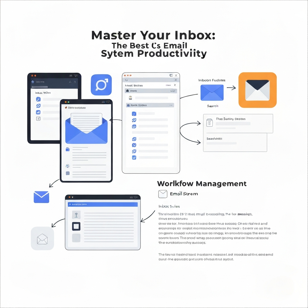 Illustration of how effective email systems improve inbox organization and boost productivity.