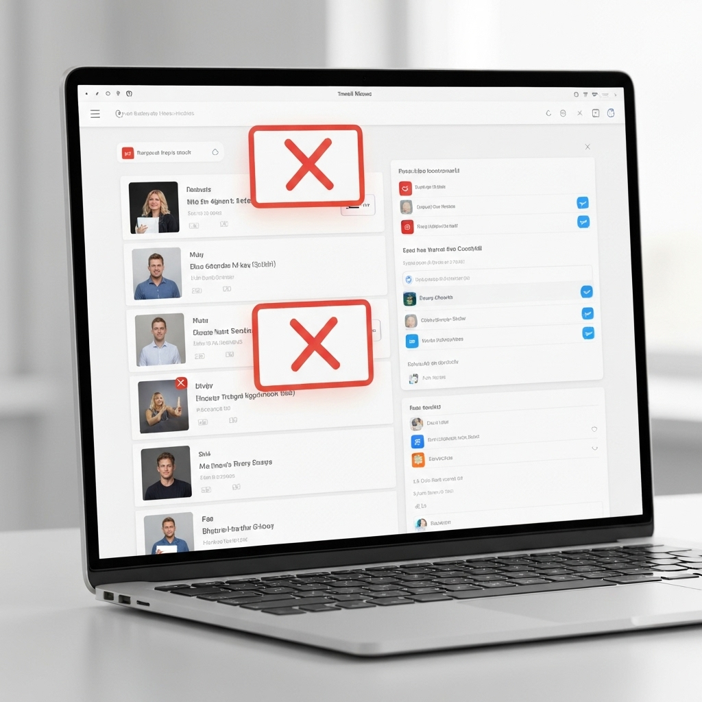 Modern icon representing an email blocker filtering digital messages for inbox organization.