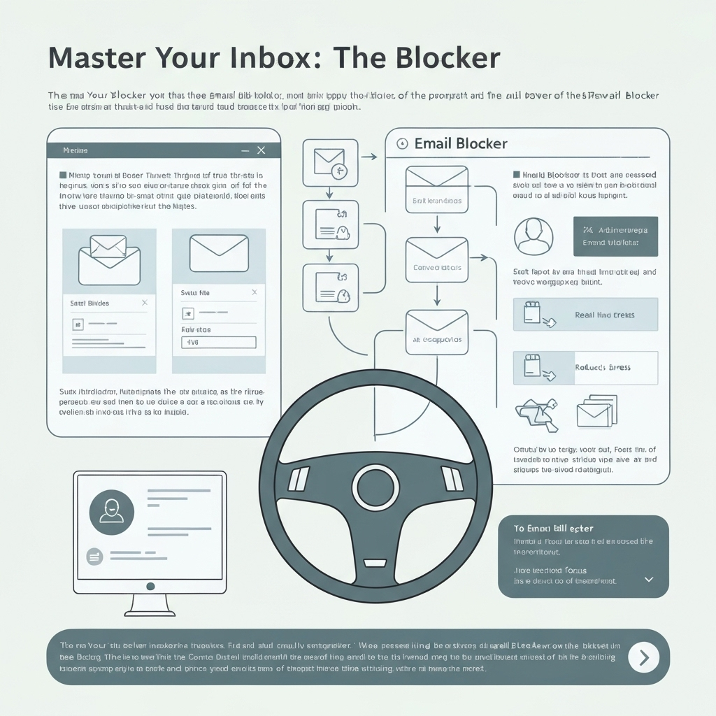 Minimalist illustration of an email blocker concept for inbox organization and spam filtering.